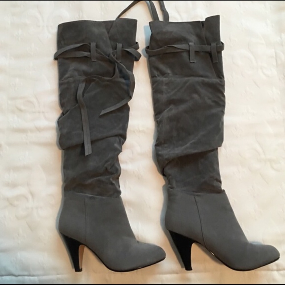 Gray Suede Boots